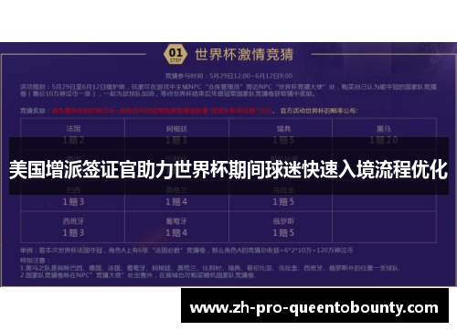 美国增派签证官助力世界杯期间球迷快速入境流程优化 美国增派签证官助力世界杯期间球迷快速入境流程优化